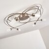 Gordola Ceiling Light LED brushed steel, 6-light sources