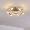 Gordola Ceiling Light LED brushed steel, 6-light sources