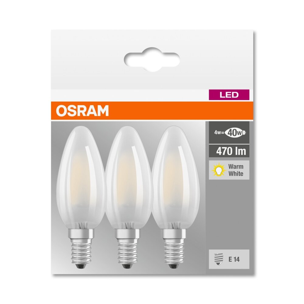 Osram LED E14 4,5 Watt 2700 Kelvin 470 Lumen Set of 3