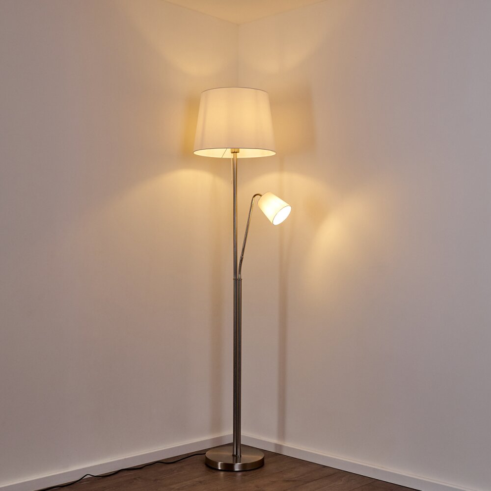 GUNSTOCK Floor Lamp polished nickel, 2-light sources
