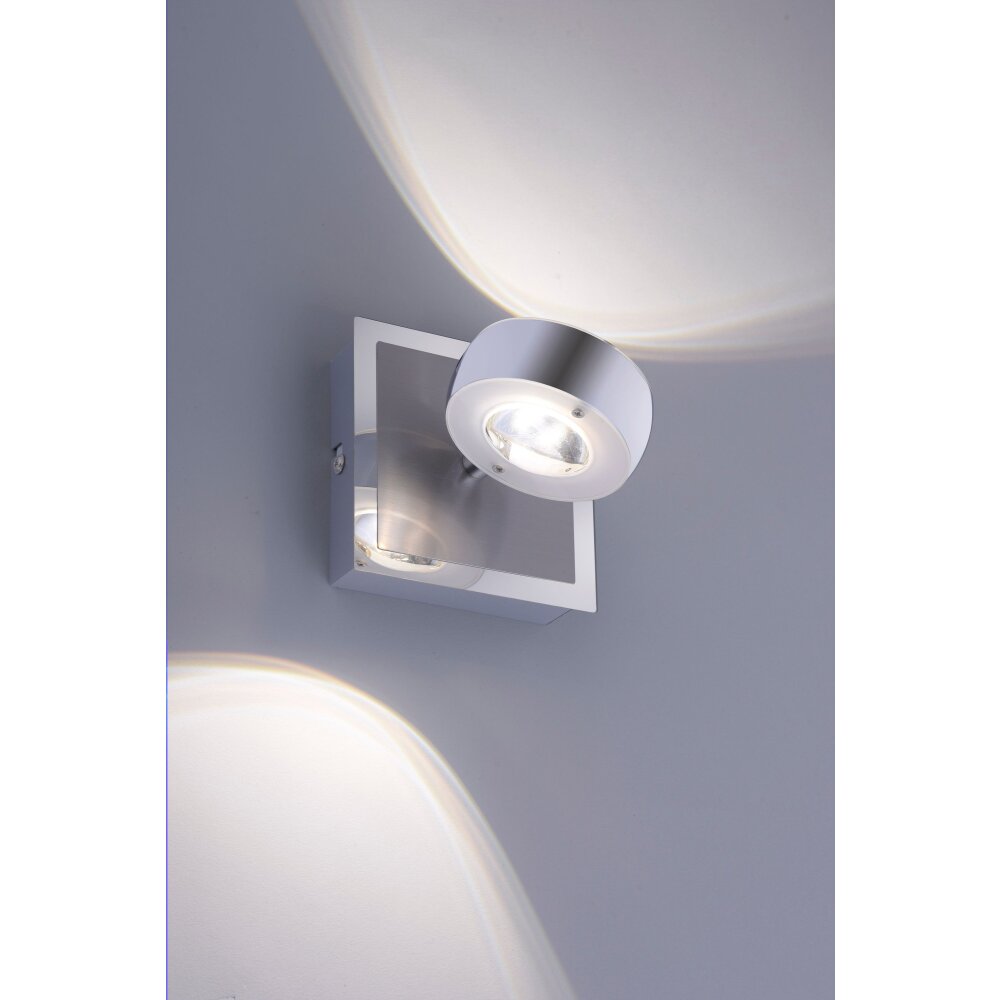 Wall Light Leuchten Direkt Ls-OPTI LED stainless steel, 2-light sources, Remote control, Colour changer