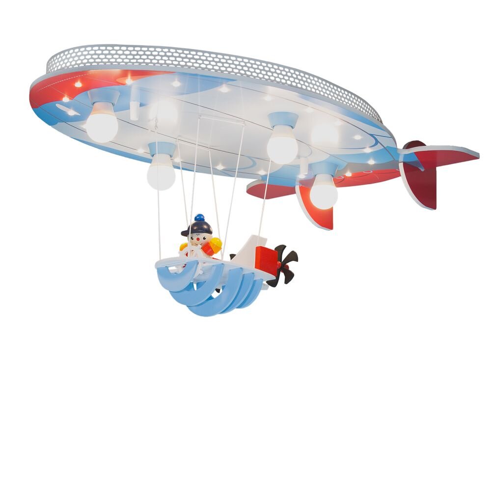 Elobra LUFTSCHIFF Ceiling Light blue, red, 4-light sources