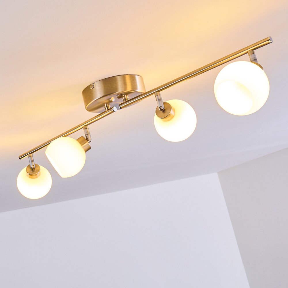Motala Ceiling Light LED matt nickel, 4-light sources, Remote control, Colour changer