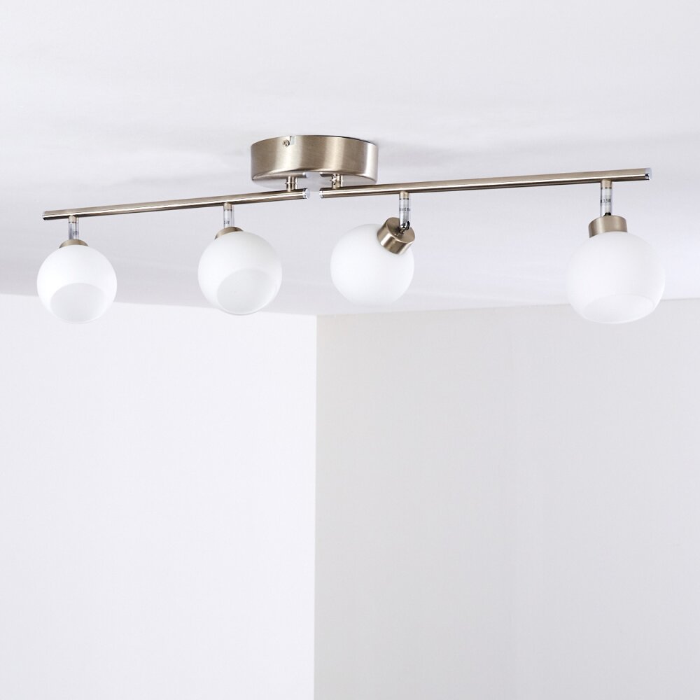 Motala Ceiling Light LED matt nickel, 4-light sources, Remote control, Colour changer