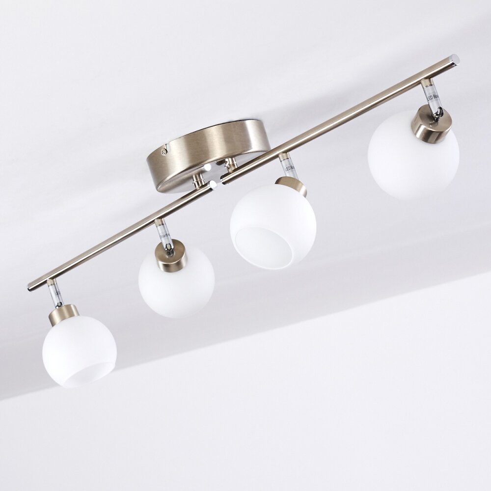 Motala Ceiling Light LED matt nickel, 4-light sources, Remote control, Colour changer