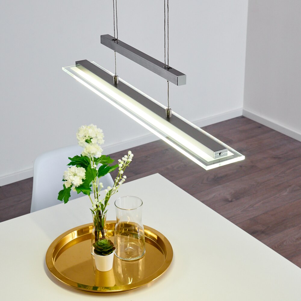 Junsele Pendant Light LED matt nickel, 3-light sources