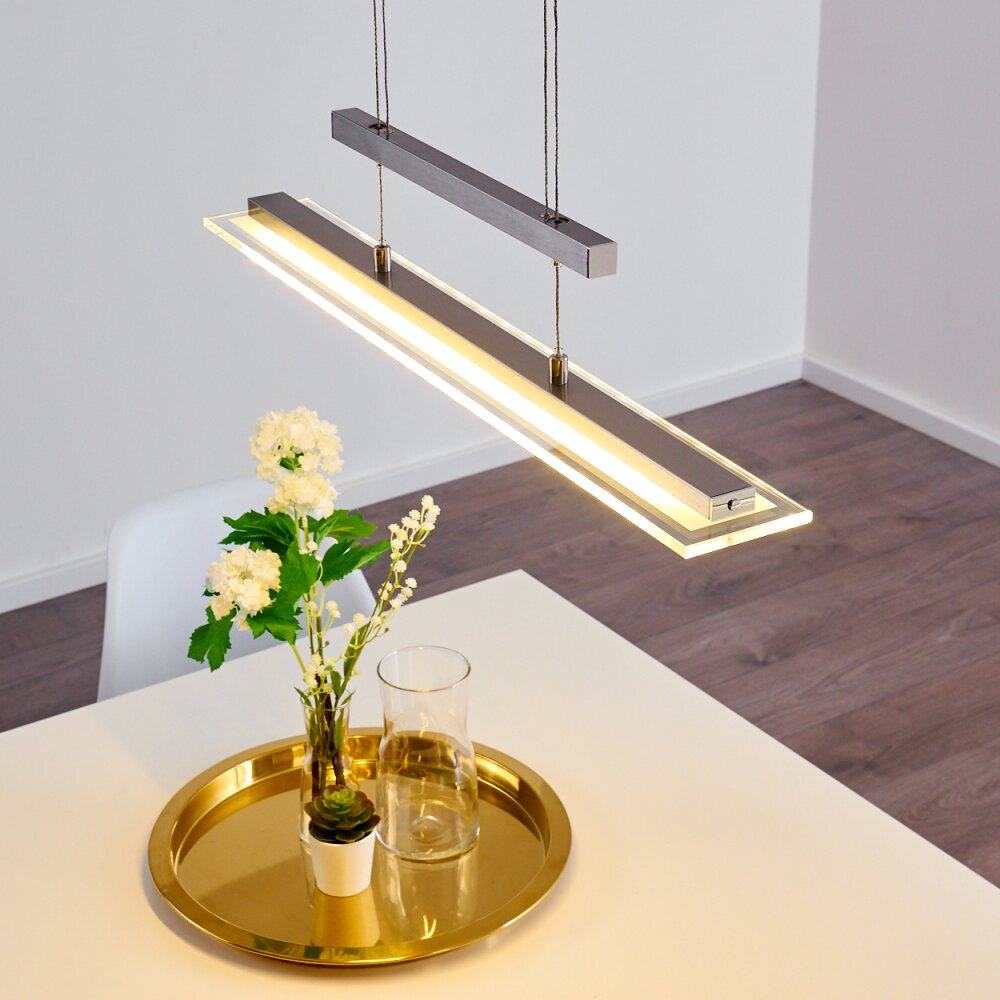 Junsele Pendant Light LED matt nickel, 3-light sources