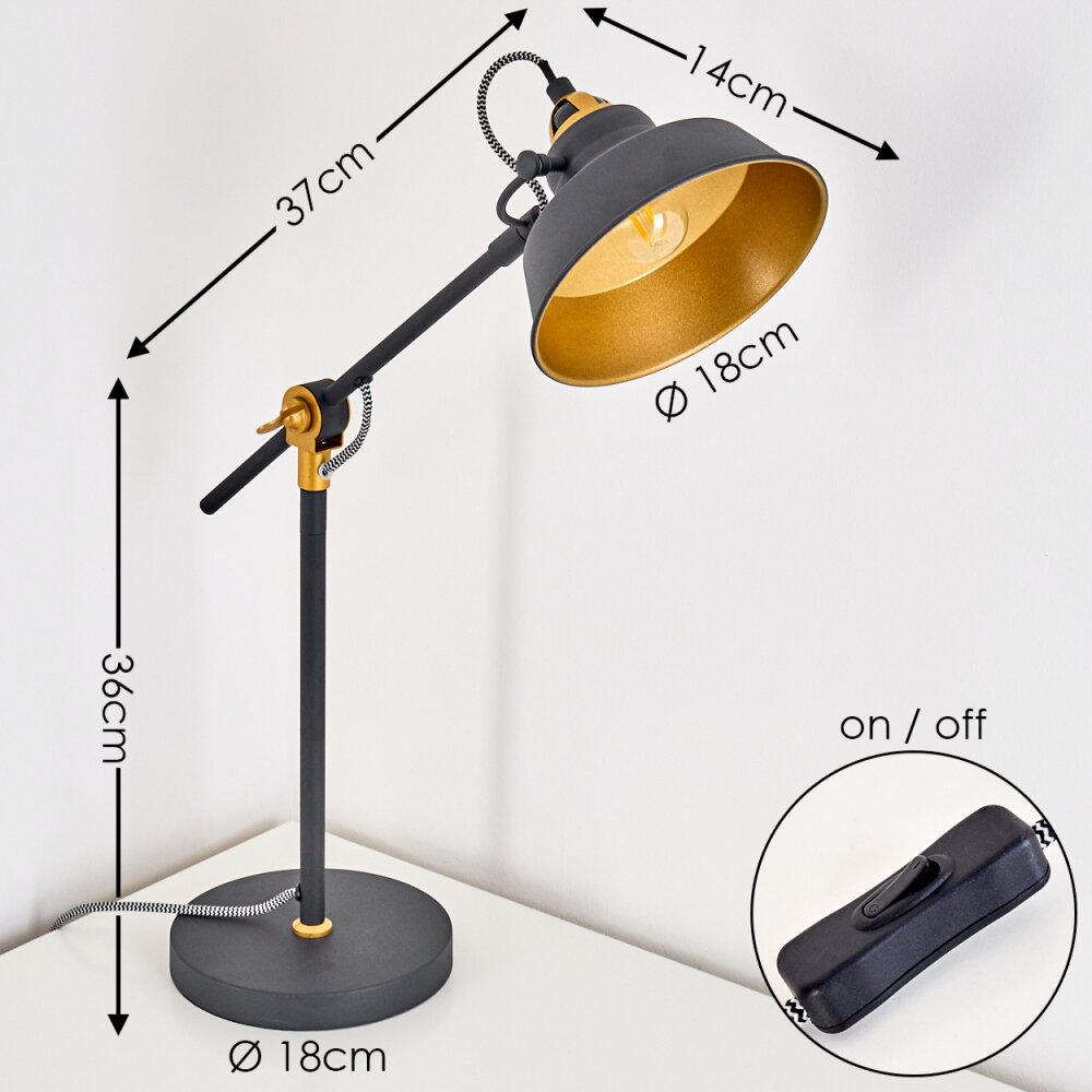 Luven Table Lamp black, 1-light source, Remote control