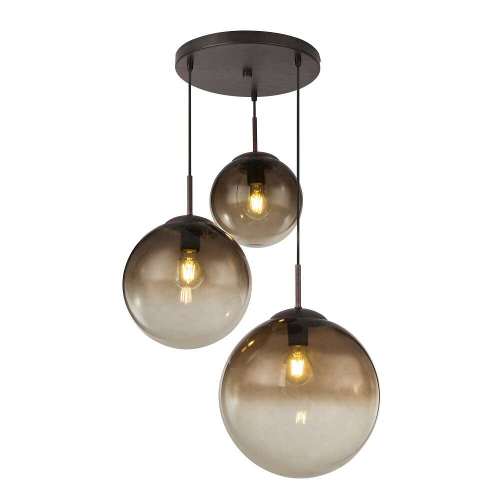 Globo VARUS Pendant Light brown, 3-light sources