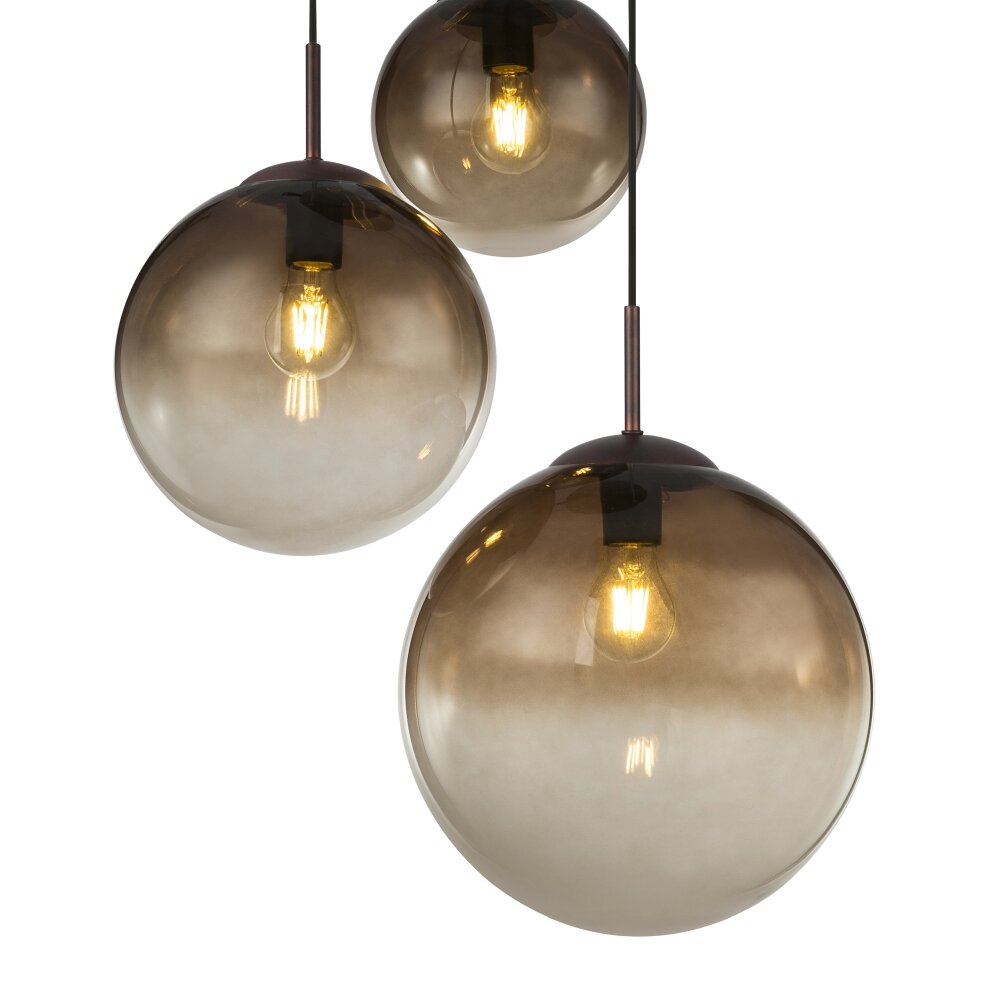 Globo VARUS Pendant Light brown, 3-light sources