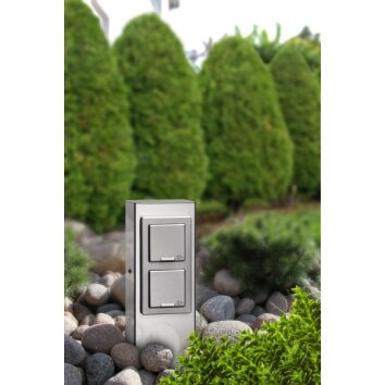 LCD lights Fellbach outdoor socket stainless steel