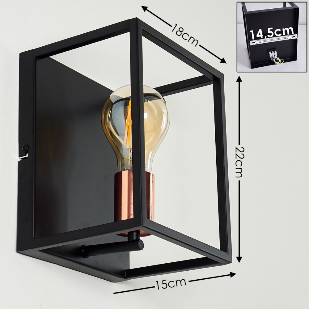 YUHIGAOKA Wall Light copper, black, 1-light source