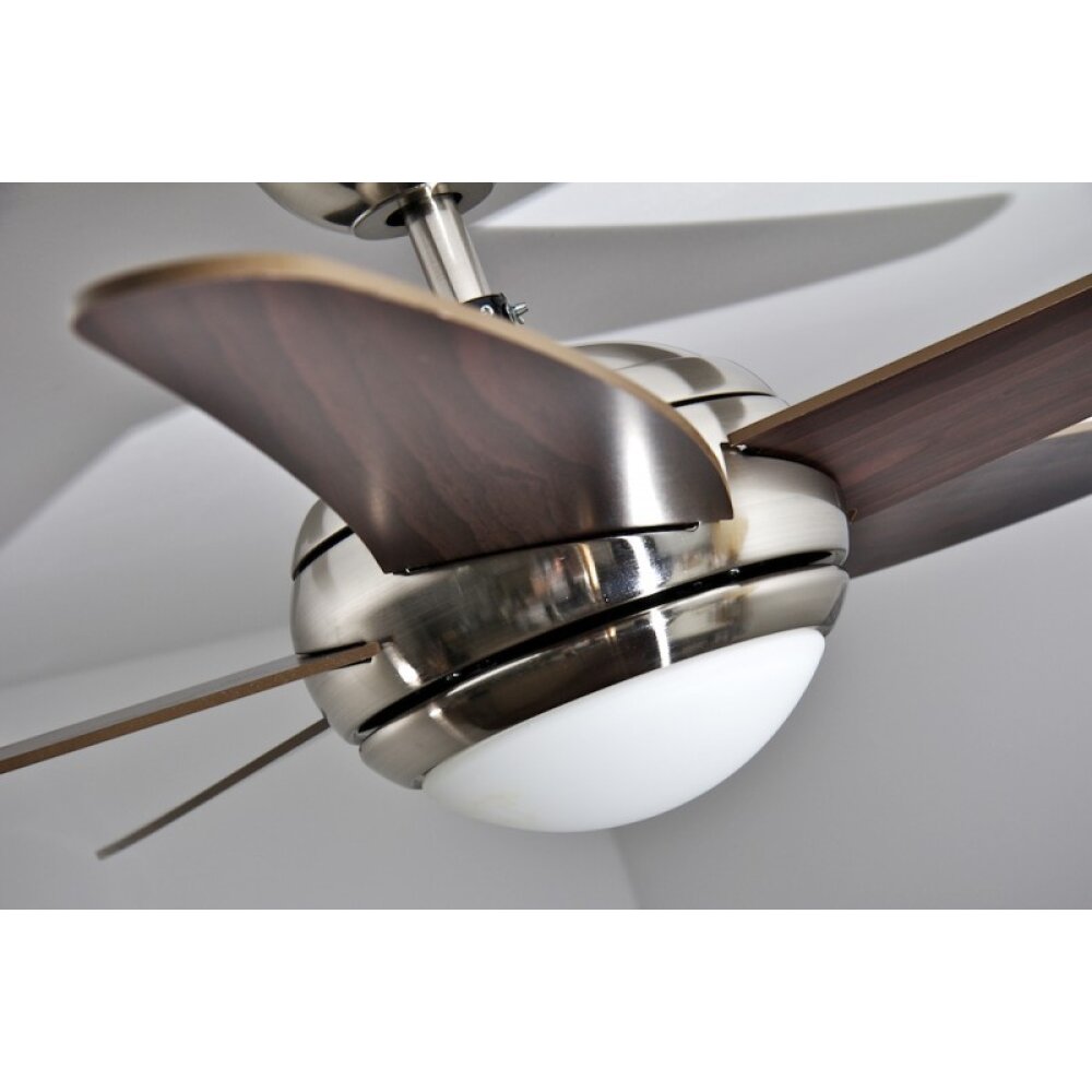 Globo FABIOLA fan stainless steel, matt nickel, 1-light source, Remote control