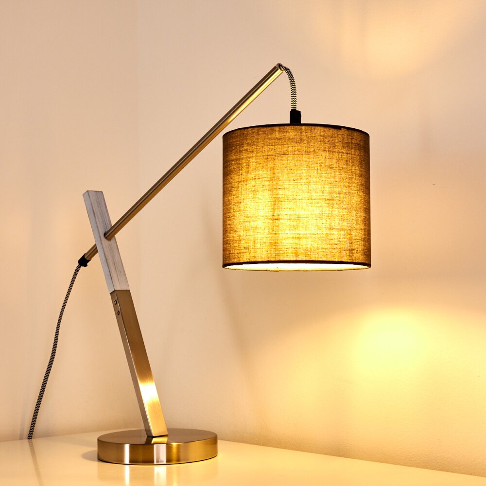 Huemoz Table Lamp matt nickel, 1-light source