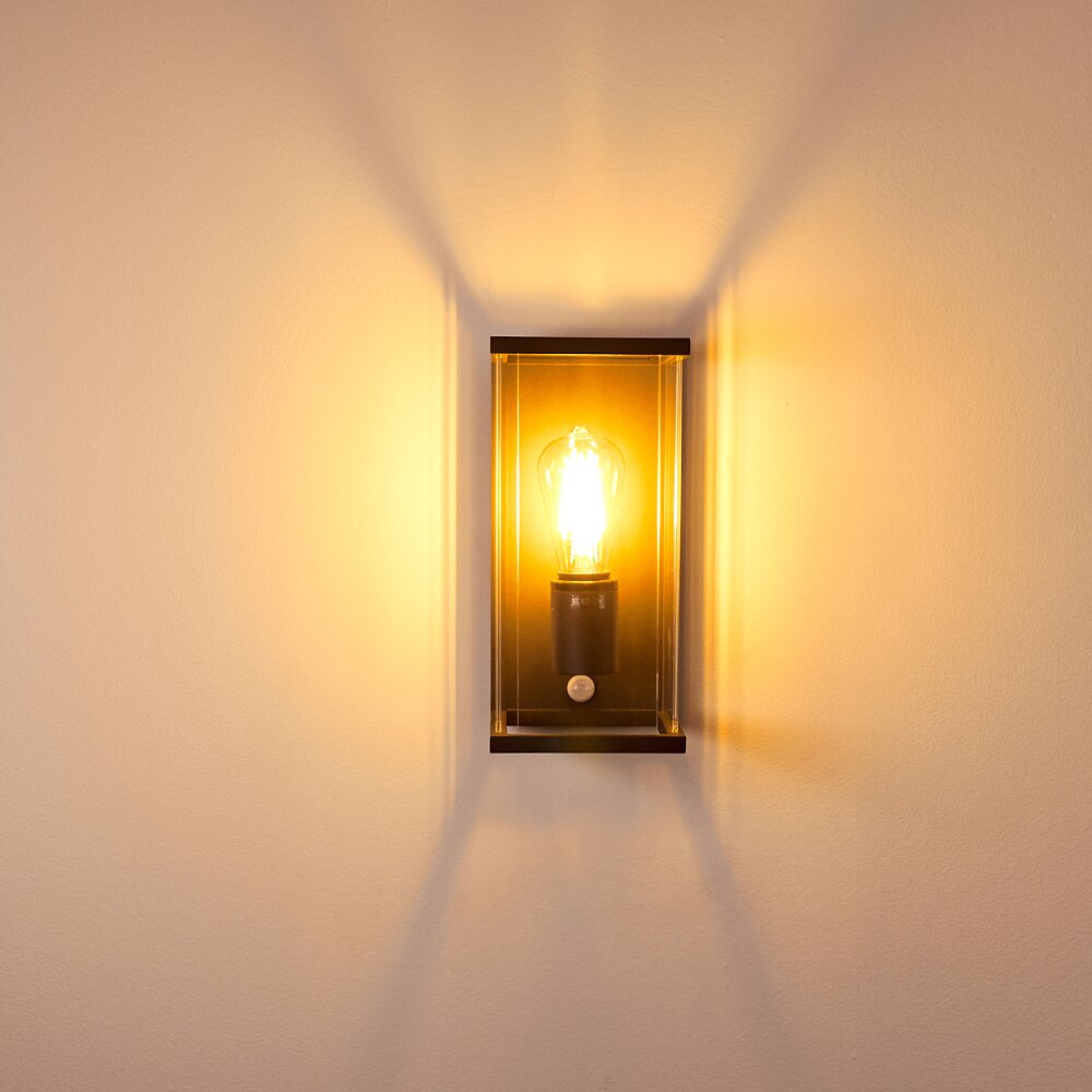 FAROER Outdoor Wall Light black, 1-light source, Motion sensor