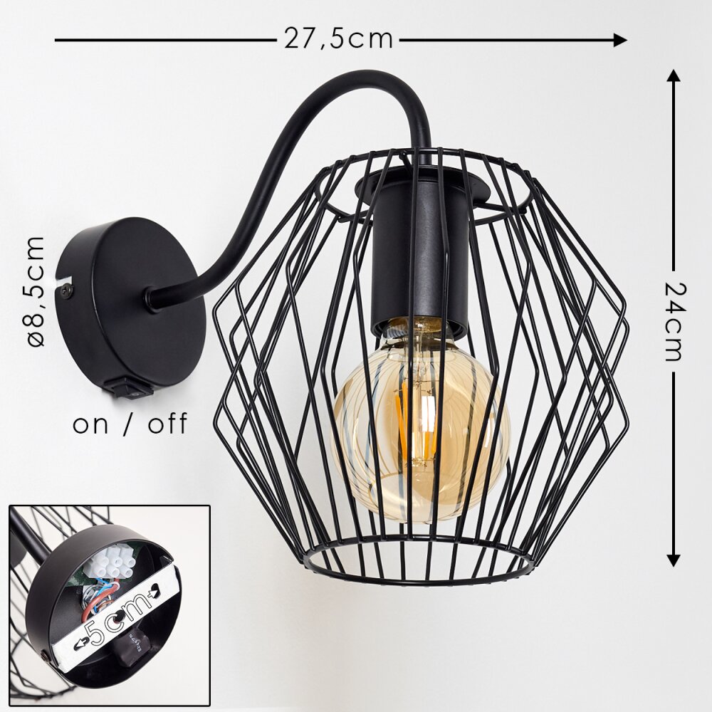 YALMHILL Wall Light black, 1-light source