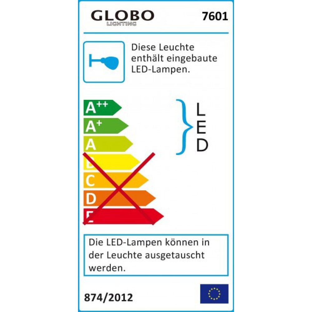Globo GORDON wall light LED aluminium, 3-light sources