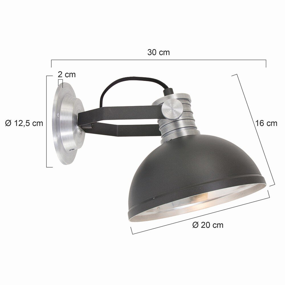 Steinhauer Brooklyn wall light black, silver, 1-light source
