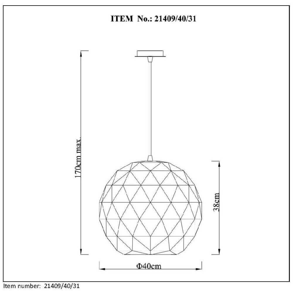Lucide OTONA hanging light white, 1-light source