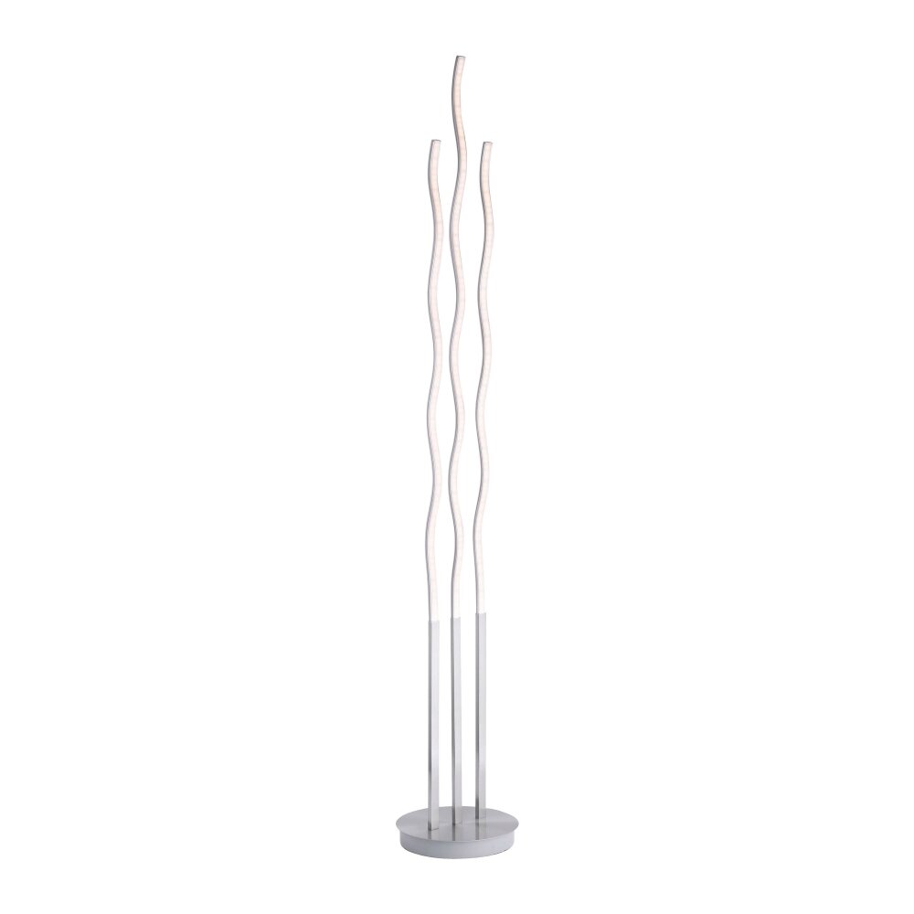 Leuchten Direkt LS-WAVE Floor Lamp LED stainless steel, 3-light sources, Remote control, Colour changer