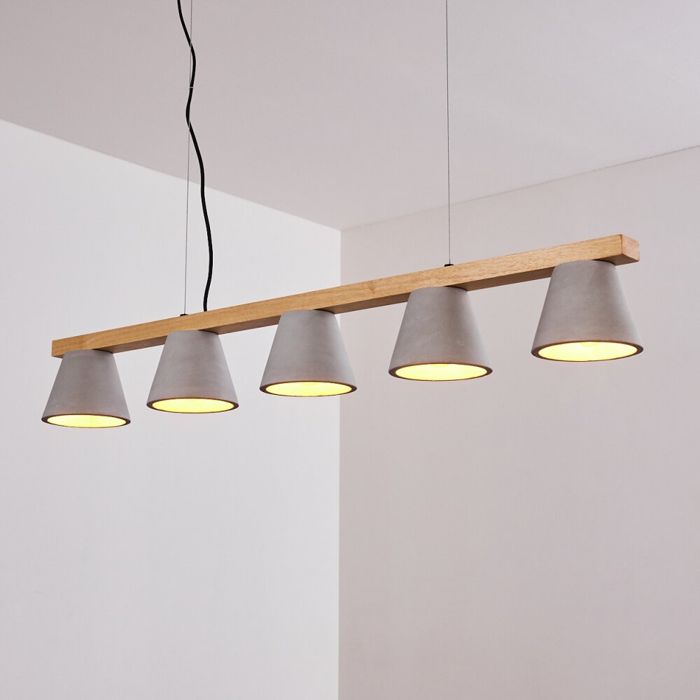 Halltorp Pendant Light Light wood, black, 5-light sources