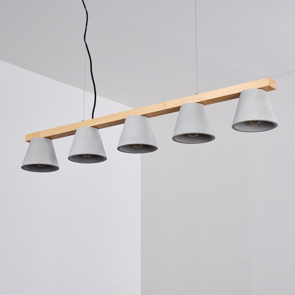 Halltorp Pendant Light Light wood, black, 5-light sources