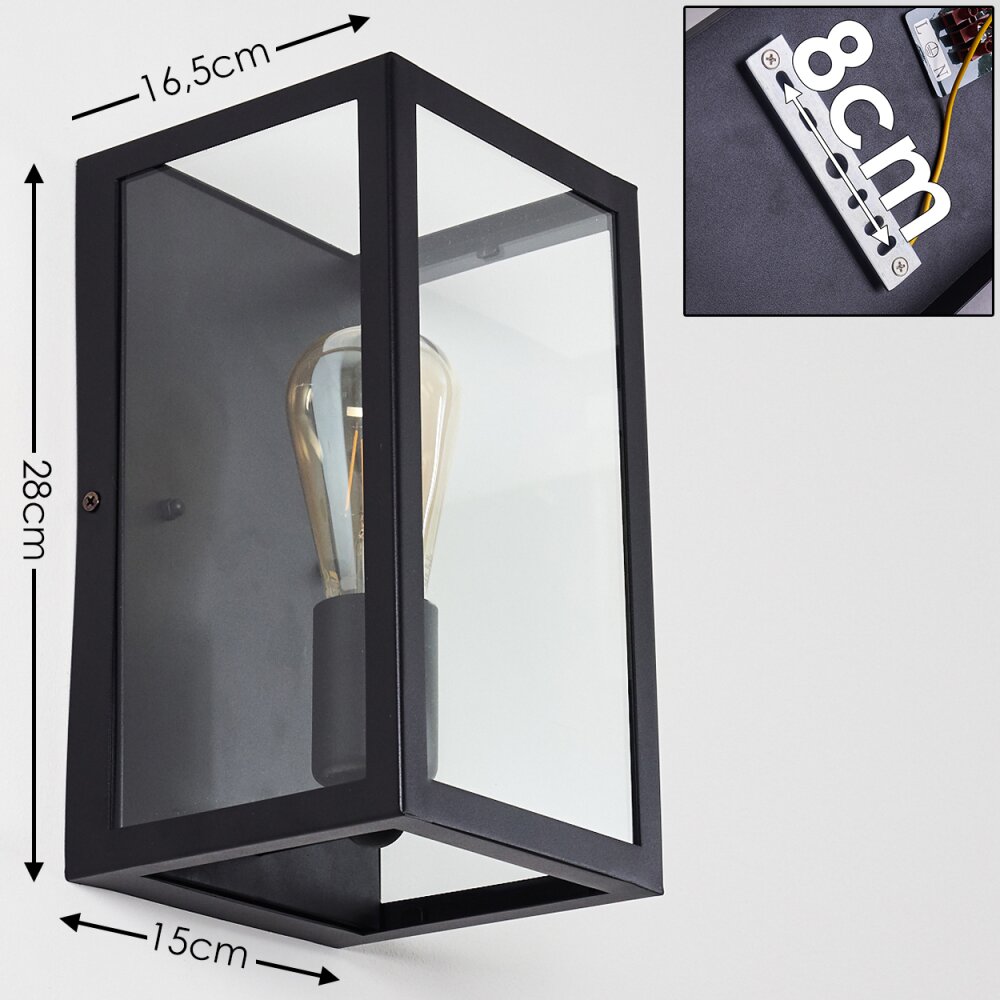 MOATIZE Wall Light black, 1-light source