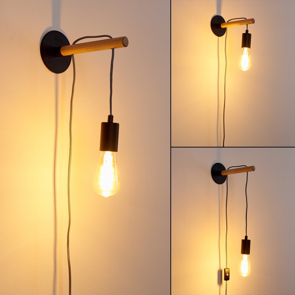 OKSEOER Wall Light light brown, black, 1-light source