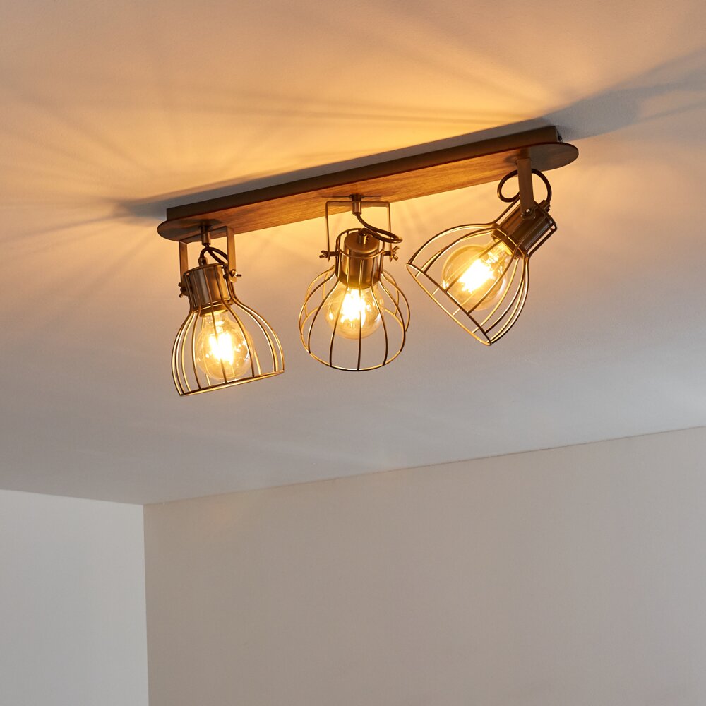 Bitterroot Ceiling Light grey, Dark wood, 3-light sources