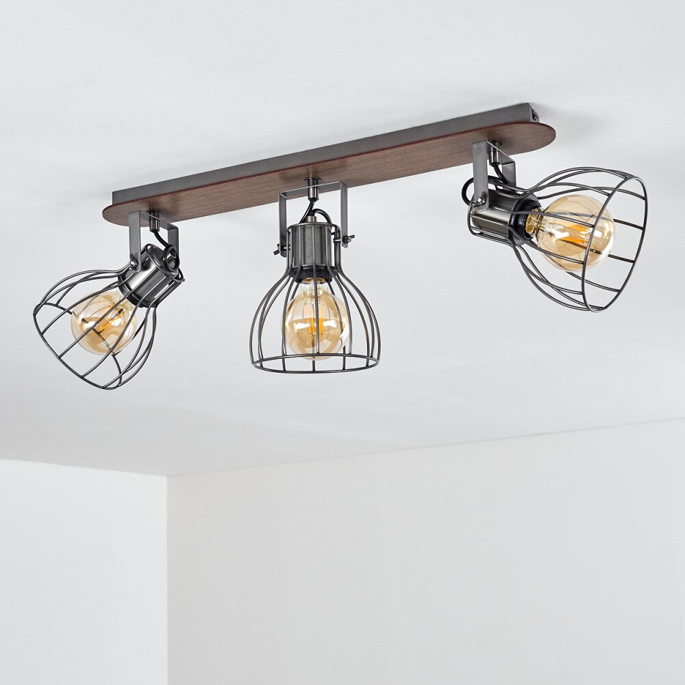 Bitterroot Ceiling Light grey, Dark wood, 3-light sources