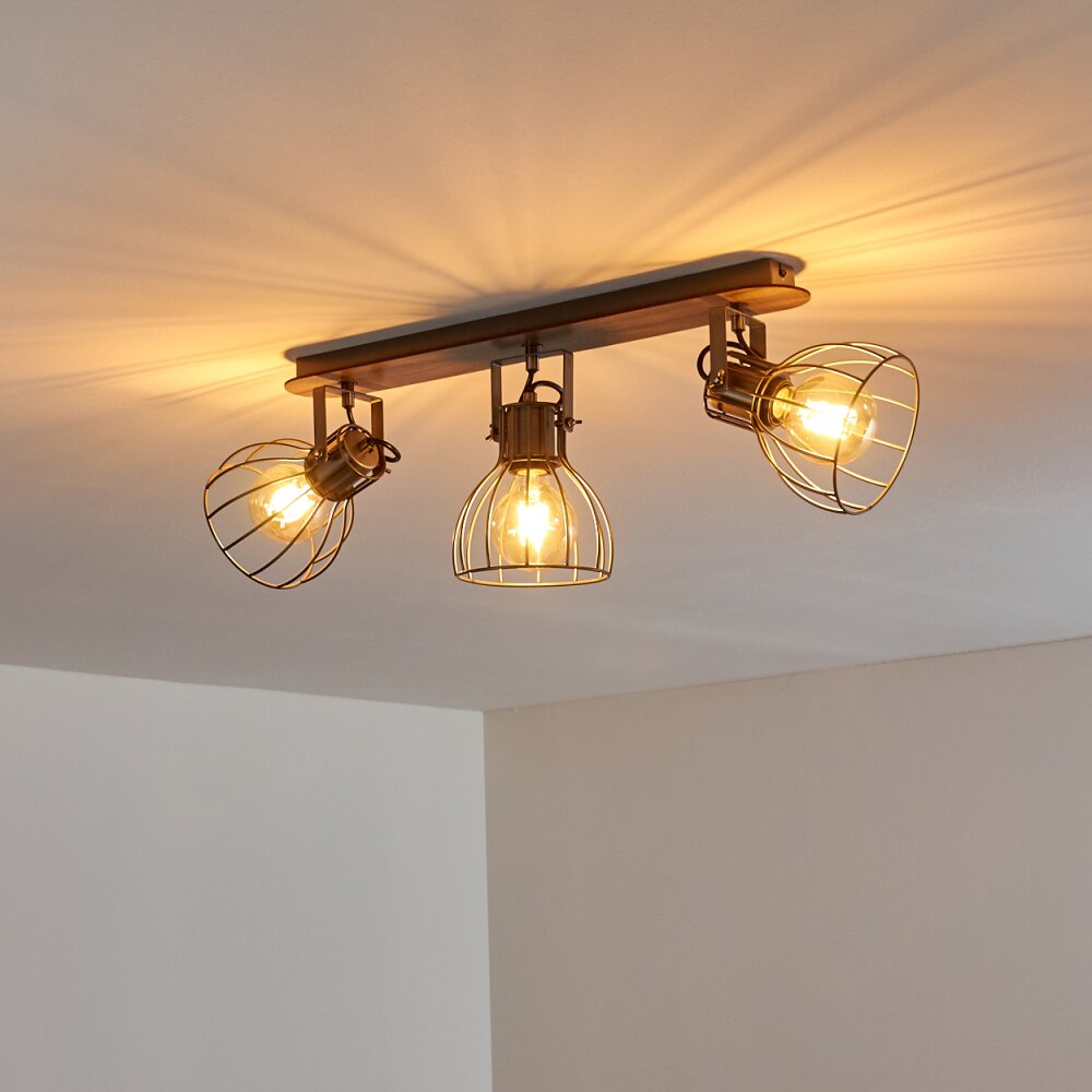 Bitterroot Ceiling Light grey, Dark wood, 3-light sources