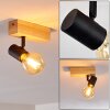 BARBENGO Ceiling Light Light wood, black, 1-light source