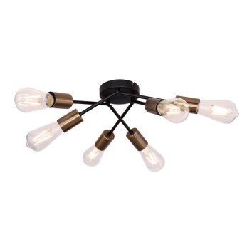 Ceiling Light Globo SARINI black, 6-light sources