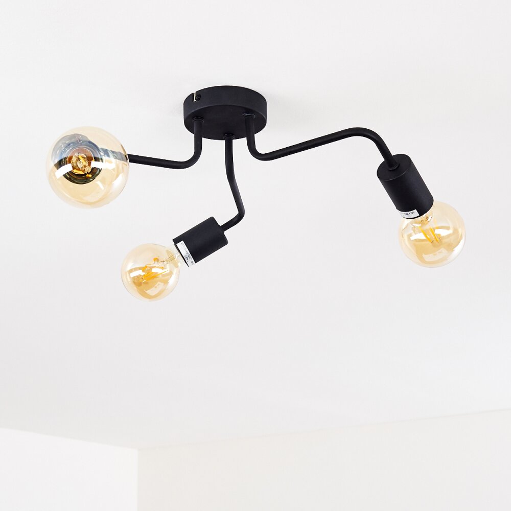 VALCOLLA Ceiling Light black, 3-light sources