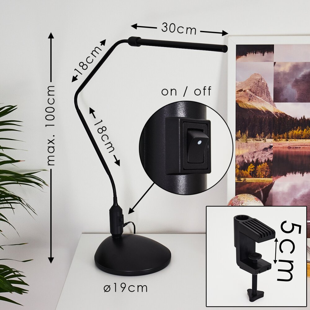 WINNIPEG clamp-on light LED black, 1-light source