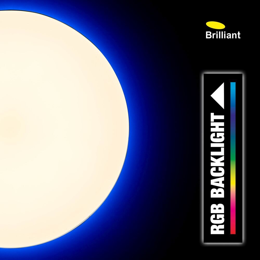 Brilliant EDNA Ceiling Light LED chrome, 1-light source, Remote control, Colour changer