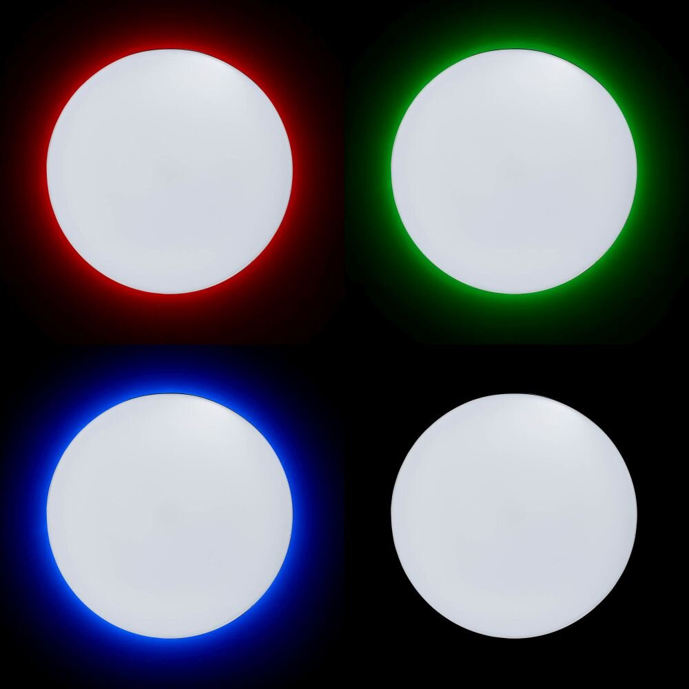 Brilliant EDNA Ceiling Light LED chrome, 1-light source, Remote control, Colour changer