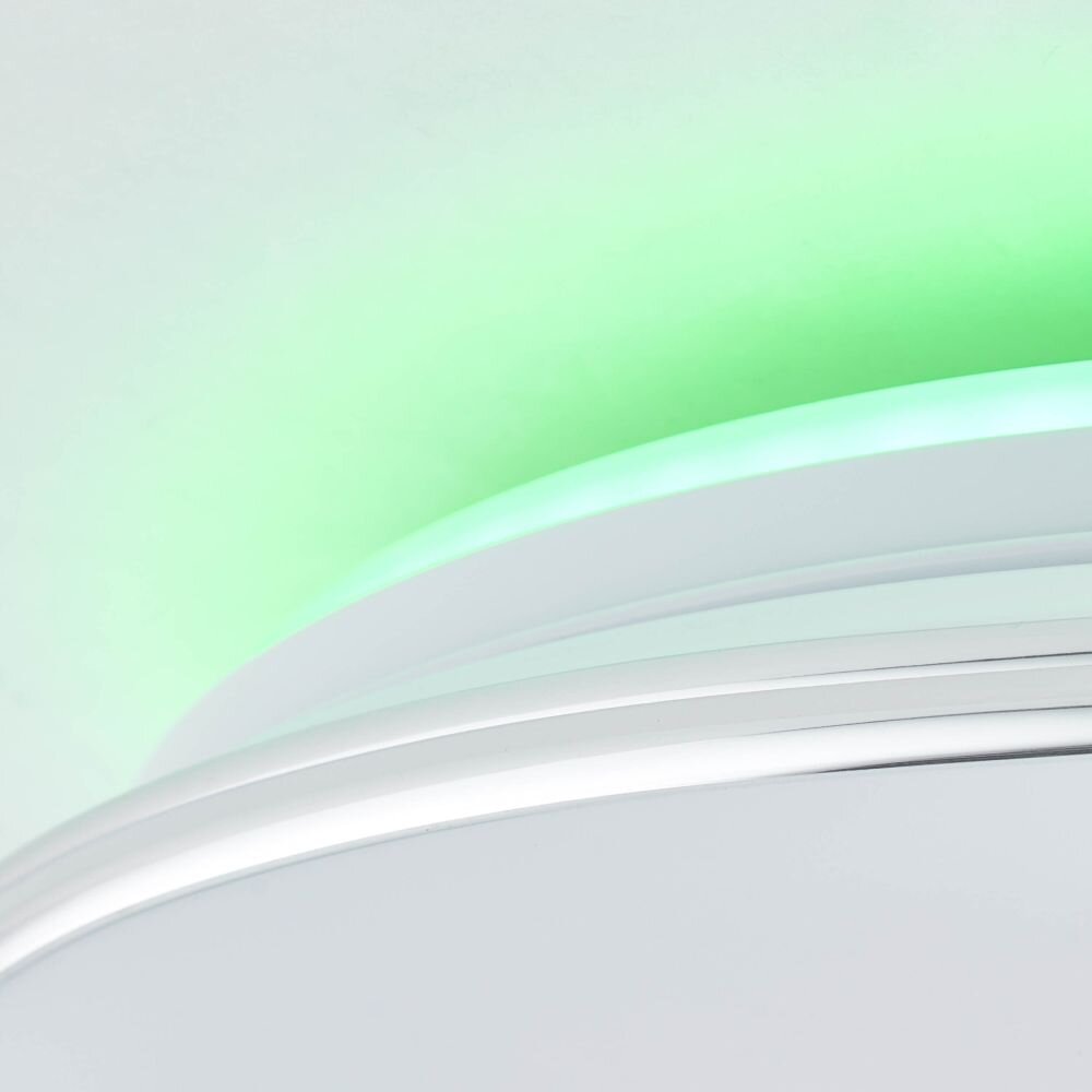 Brilliant EDNA Ceiling Light LED chrome, 1-light source, Remote control, Colour changer