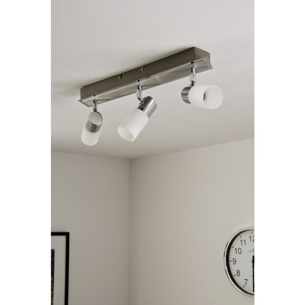 Trio 8214 ceiling light LED aluminium, chrome, stainless steel, 3-light sources