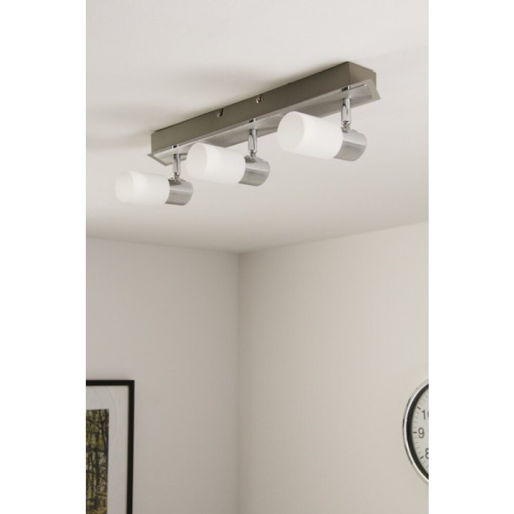 Trio 8214 ceiling light LED aluminium, chrome, stainless steel, 3-light sources