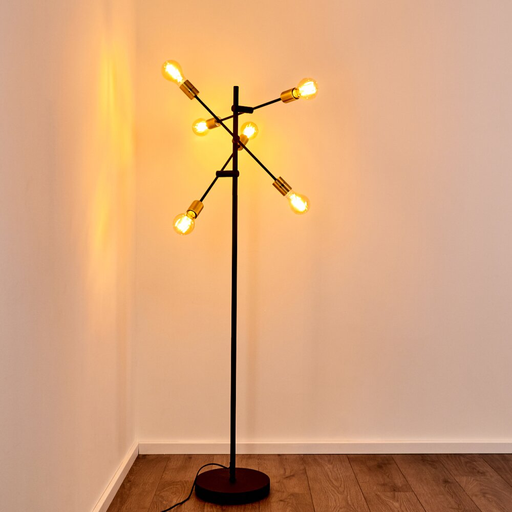Coppet Floor Lamp black-gold, 6-light sources