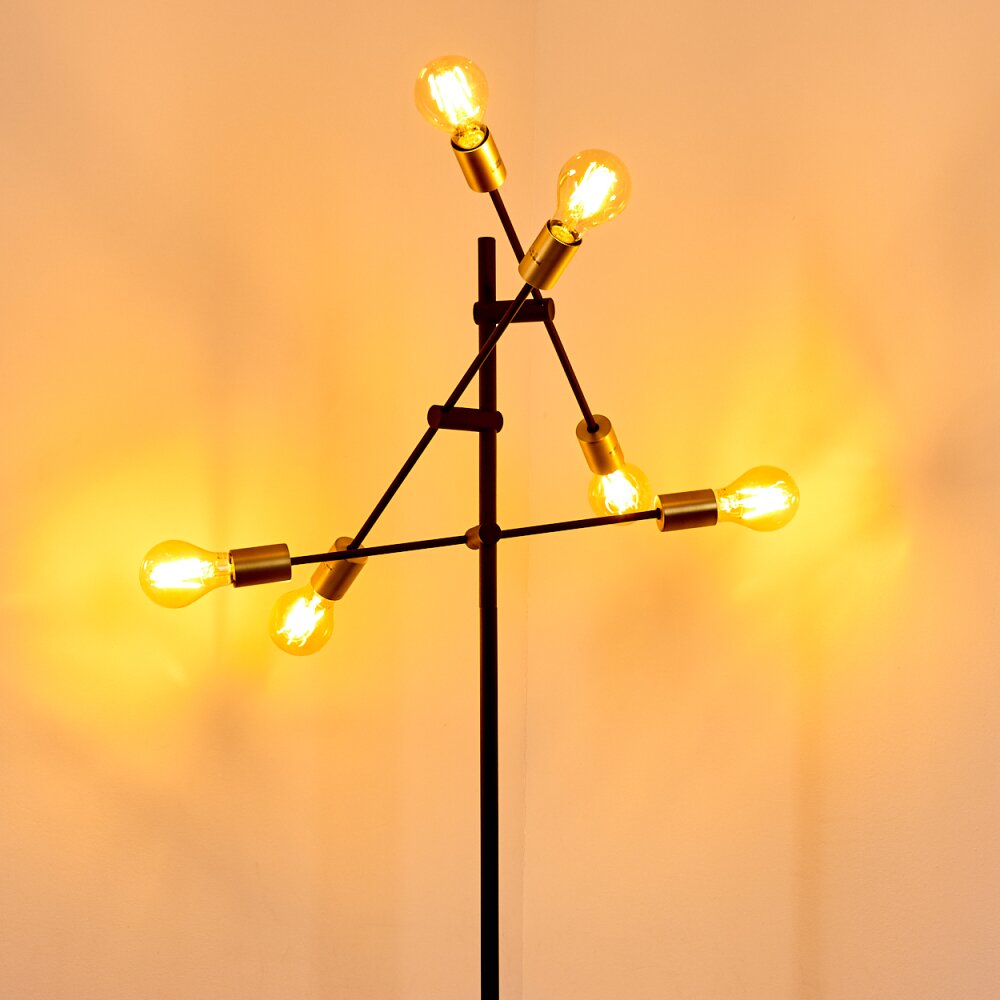 Coppet Floor Lamp black-gold, 6-light sources