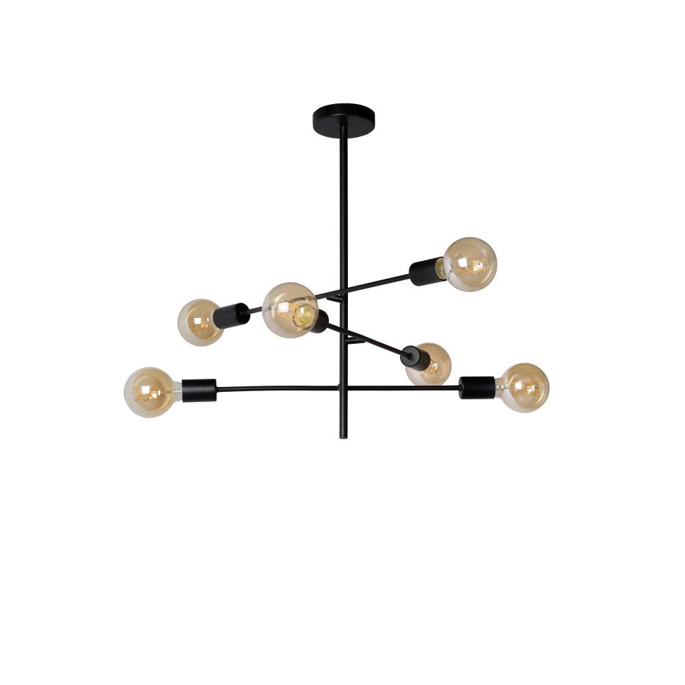 Lucide LESTER Ceiling Light black, 6-light sources