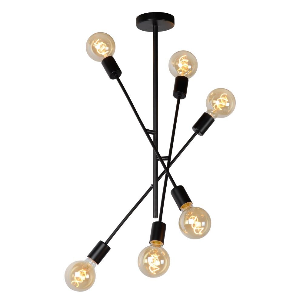Lucide LESTER Ceiling Light black, 6-light sources