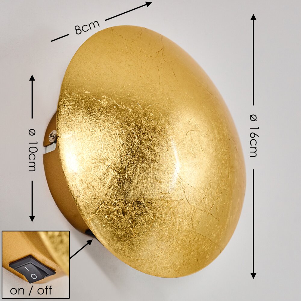 MEZIA wall light gold, 1-light source