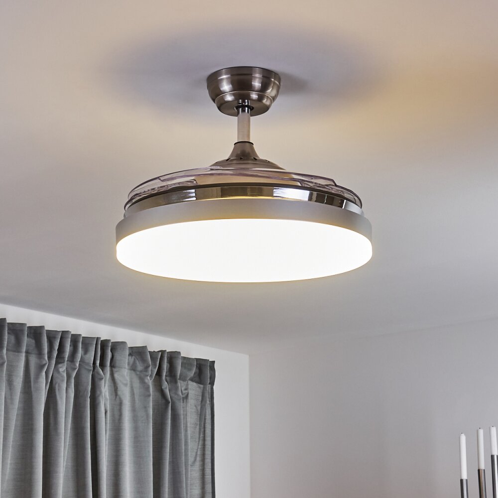 BENDIGO ceiling fan LED chrome, 1-light source