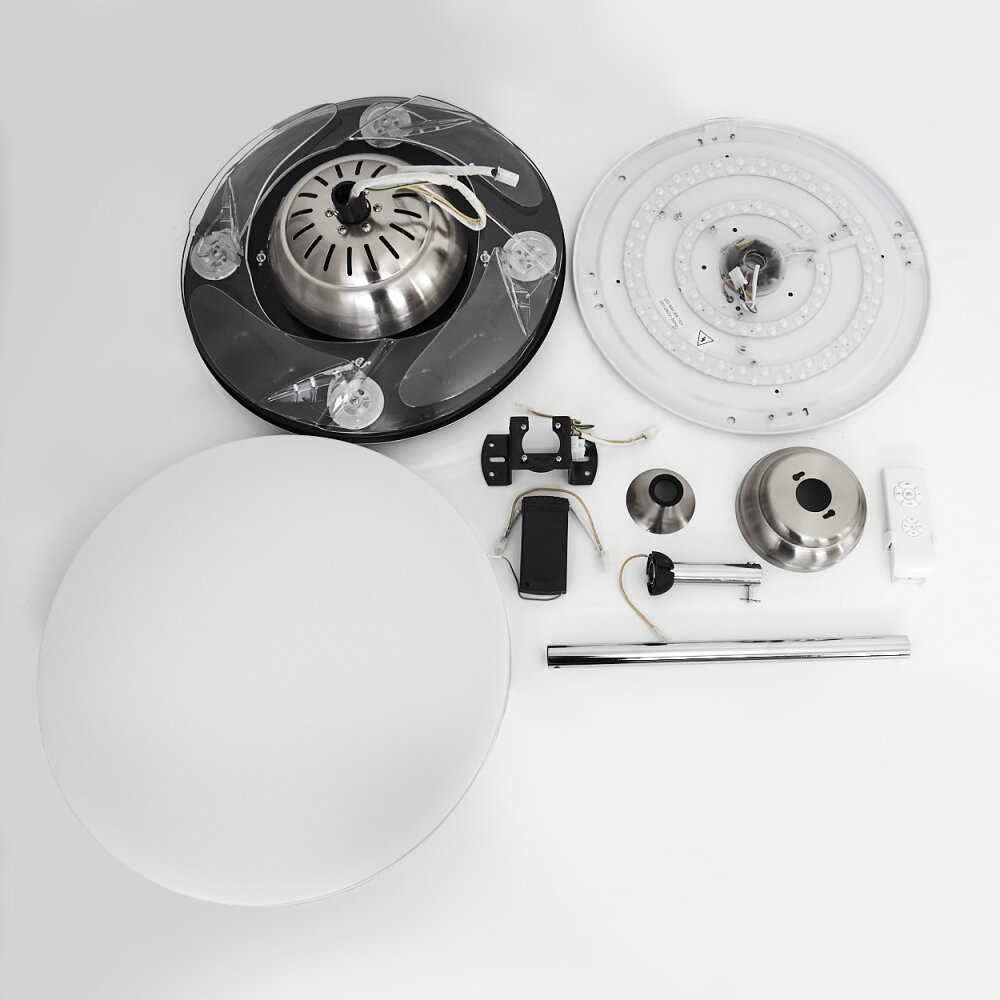 BENDIGO ceiling fan LED chrome, 1-light source