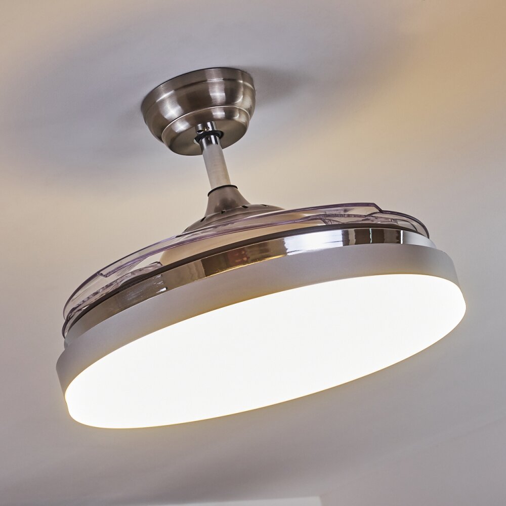 BENDIGO ceiling fan LED chrome, 1-light source