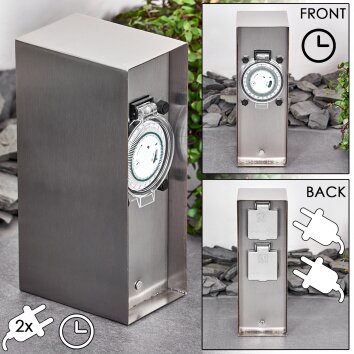 Abilene outdoor socket stainless steel, grey