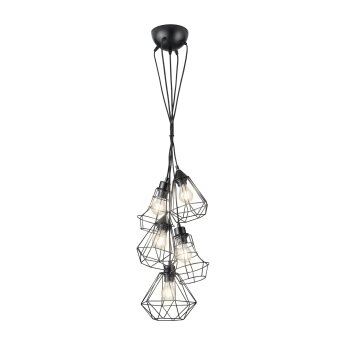 Reality MEIKE Pendant Light black, 5-light sources